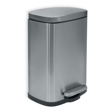 Coș de gunoi argintiu mat cu pedală din oțel 5 l Akira – Spirella Coș de gunoi argintiu mat cu pedală din oțel 5 l Akira – Spirella
