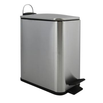 Coș de gunoi argintiu mat cu pedală din oțel 5 l Erik – Spirella Coș de gunoi argintiu mat cu pedală din oțel 5 l Erik – Spirella
