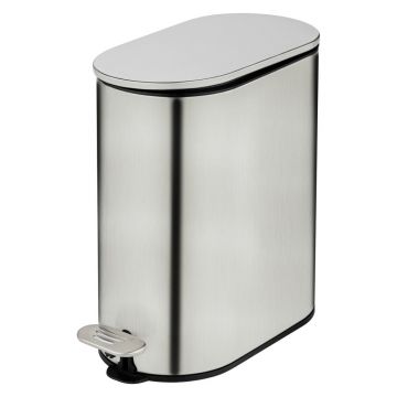 Coș de gunoi argintiu mat cu pedală din oțel inoxidabil 5 l Collungo – Wenko Coș de gunoi argintiu mat cu pedală din oțel inoxidabil 5 l Collungo – Wenko