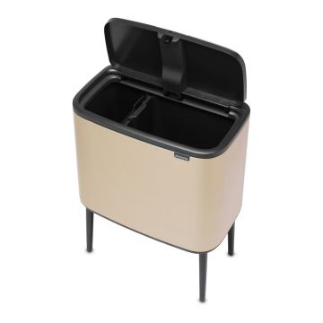 Coș de gunoi auriu de reciclat/cu senzori de atingere din oțel 34 l Bo Touch Bin – Brabantia Coș de gunoi auriu de reciclat/cu senzori de atingere din oțel 34 l Bo Touch Bin – Brabantia