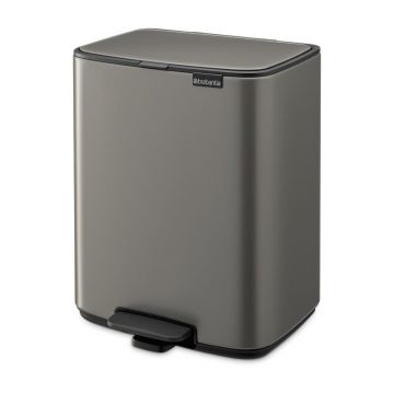 Coș de gunoi gri cu pedală din oțel 12 l Bo – Brabantia