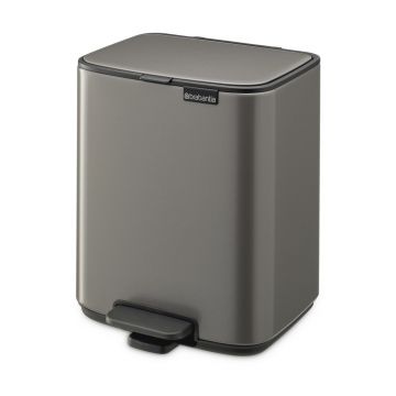 Coș de gunoi gri cu pedală din oțel 7 l Bo – Brabantia