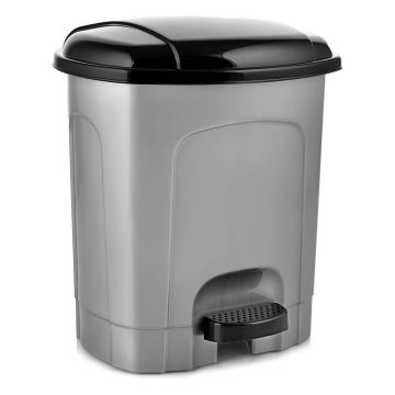 Coș de gunoi gri cu pedală din plastic 30 l – Orion Coș de gunoi gri cu pedală din plastic 30 l – Orion