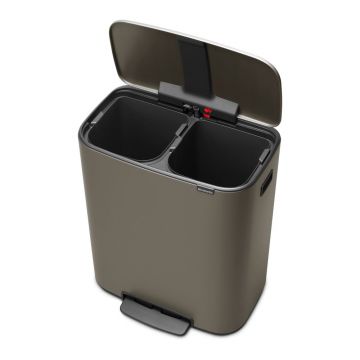 Coș de gunoi gri de reciclat/cu pedală din oțel 60 l Bo – Brabantia Coș de gunoi gri de reciclat/cu pedală din oțel 60 l Bo – Brabantia