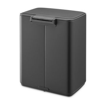 Coș de gunoi gri închis cu pedală din oțel 12 l Bo – Brabantia