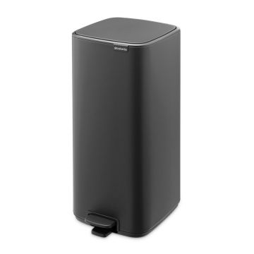 Coș de gunoi gri închis cu pedală din oțel 30 l Bo – Brabantia