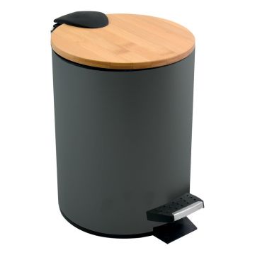 Coș de gunoi gri închis cu pedală din oțel 5 l Adonis – Spirella Coș de gunoi gri închis cu pedală din oțel 5 l Adonis – Spirella