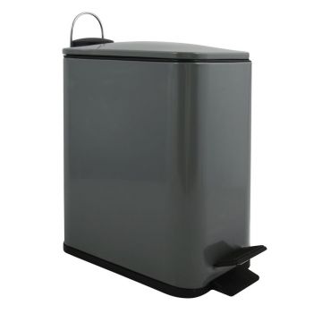 Coș de gunoi gri închis cu pedală din oțel 5 l Erik – Spirella Coș de gunoi gri închis cu pedală din oțel 5 l Erik – Spirella