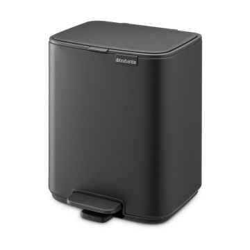 Coș de gunoi gri închis cu pedală din oțel 7 l Bo – Brabantia