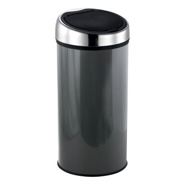 Coș de gunoi gri închis cu senzori de atingere din oțel 30 l – MSV Coș de gunoi gri închis cu senzori de atingere din oțel 30 l – MSV
