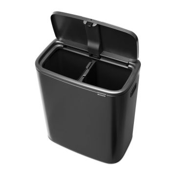 Coș de gunoi gri închis de reciclat/cu senzori de atingere din oțel 60 l Bo Touch Bin – Brabantia