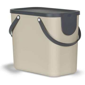 Coș de gunoi maro deschis de reciclat din plastic reciclat 25 l Albula – Rotho Coș de gunoi maro deschis de reciclat din plastic reciclat 25 l Albula – Rotho