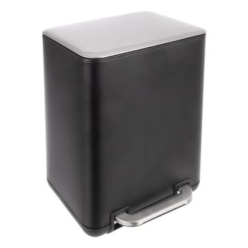 Coș de gunoi negru cu pedală din oțel inoxidabil 20 l Black – Orion