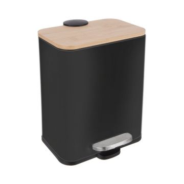 Coș de gunoi negru cu pedală din oțel inoxidabil 5 l Black – Orion