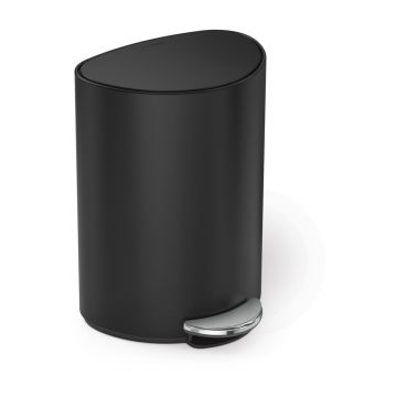 Coș de gunoi negru mat cu pedală din metal 6 l – simplehuman Coș de gunoi negru mat cu pedală din metal 6 l – simplehuman