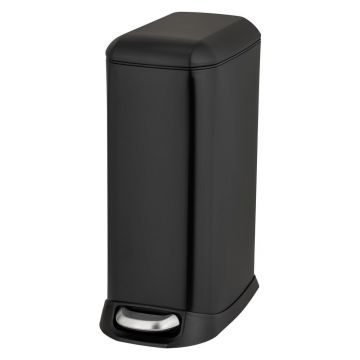Coș de gunoi negru mat cu pedală din oțel 12 l Design – Wenko Coș de gunoi negru mat cu pedală din oțel 12 l Design – Wenko