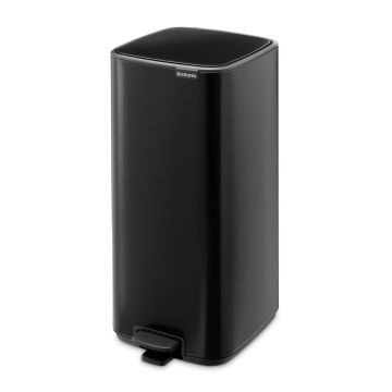 Coș de gunoi negru mat cu pedală din oțel 30 l Bo – Brabantia