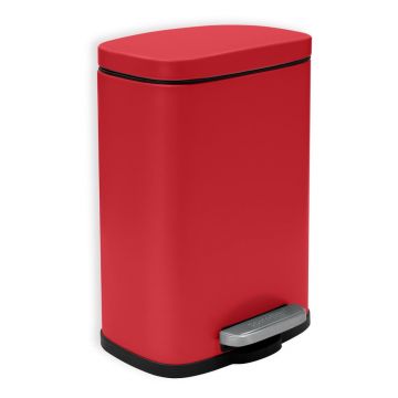 Coș de gunoi roșu cu pedală din oțel 5 l Akira – Spirella Coș de gunoi roșu cu pedală din oțel 5 l Akira – Spirella