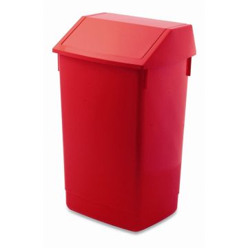 Coș de gunoi roșu de reciclat din plastic 60 l – Addis