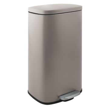 Coș de gunoi taupe cu pedală din oțel 50 l Akira – Spirella