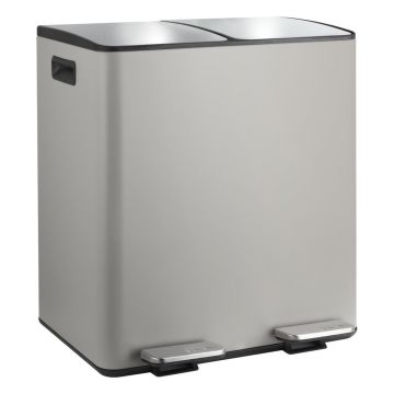 Coș de gunoi taupe pentru reciclare/cu pedală 2x20 l din oțel Aliya – Spirella Coș de gunoi taupe pentru reciclare/cu pedală 2x20 l din oțel Aliya – Spirella