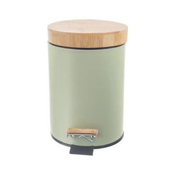 Coș de gunoi verde deschis cu pedală din metal 3 l Greenish – Orion Coș de gunoi verde deschis cu pedală din metal 3 l Greenish – Orion