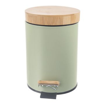 Coș de gunoi verde deschis cu pedală din metal 5 l Greenish – Orion Coș de gunoi verde deschis cu pedală din metal 5 l Greenish – Orion