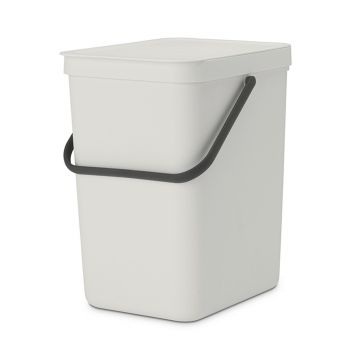 Cos de gunoi, Brabantia, Sort&Go, 25 L, 34.5x26.8x40.1 cm, polipropilena, gri deschis