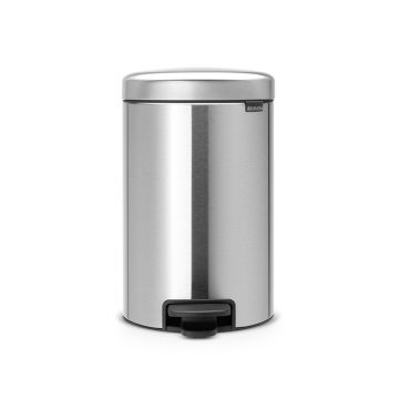 Cos de gunoi cu pedala, Brabantia, NewIcon Matt , 12 L, 33.8x25.1x41.1 cm, otel, argintiu