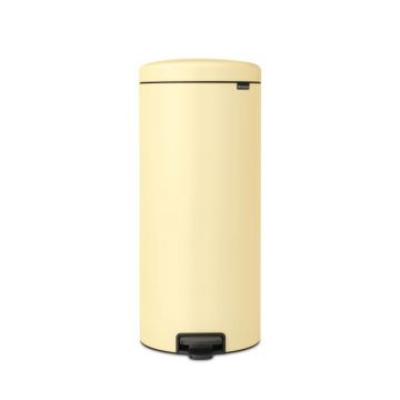 Cos de gunoi cu pedala, Brabantia, NewIcon Mellow Yellow, 30 L, 38x29.3x67.9 cm, otel, galben pastel