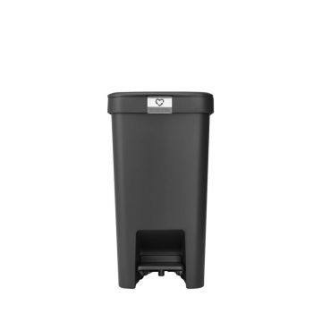 Cos de gunoi cu pedala, Brabantia, StepUp, 16 L, 29.6x22.3x41.1 cm, polipropilena, gri inchis Cos de gunoi cu pedala, Brabantia, StepUp, 16 L, 29.6x22.3x41.1 cm, polipropilena, gri inchis
