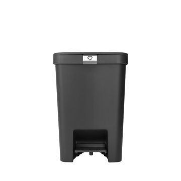 Cos de gunoi cu pedala, Brabantia, StepUp, 25 L, 35.2x28x40.9 cm, polipropilena, gri inchis Cos de gunoi cu pedala, Brabantia, StepUp, 25 L, 35.2x28x40.9 cm, polipropilena, gri inchis
