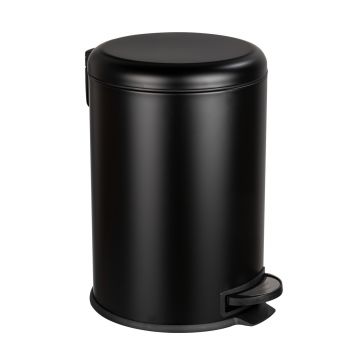 Cos de gunoi cu pedala Leman, Wenko, 30.5x37.5x44 cm, otel/polipropilena, negru