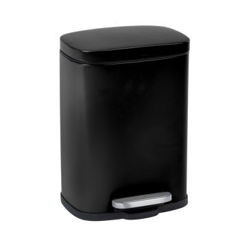Cos de gunoi cu pedala Leno, Wenko, 21.5x19x29.5 cm, otel/polipropilena, negru