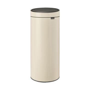 Cos de gunoi cu soft touch, Brabantia, Touch New, 30 L, 32x29.5x72 cm, otel, bej