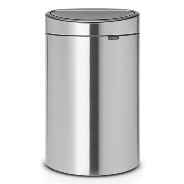 Cos de gunoi cu soft touch, Brabantia, Touch New Matt, 40 L, 30.2x43.5x72.7 cm, otel, argintiu