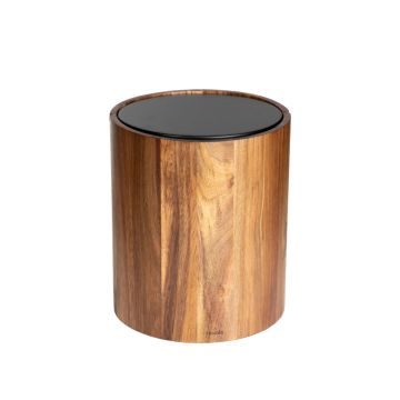 Cos de gunoi Hardie, Homla, 20x25 cm, lemn/metal, natur/negru