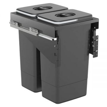 Cos de gunoi incorporabil Front 45, colectare selectiva, cu doua compartimente x 26 litri