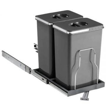 Cos de gunoi incorporabil, Patty Automatic, colectare selectiva cu 2 recipiente x 20 litri