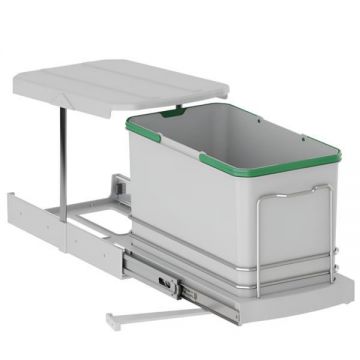 Cos de gunoi incorporabil S-2573-G, glisant, cu extragere automata, pentru corp de 400 mm, 16 litri, gri