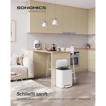 Cos de gunoi Songmics Alb 36.6x30x42.5 cm