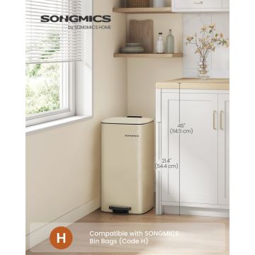 Cos de gunoi Songmics Bej 28.5x34x54.4 cm