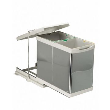 Cos Gunoi Model 21200, 273 x 440 x 425 mm, 2 Cuve x14 L, Inox