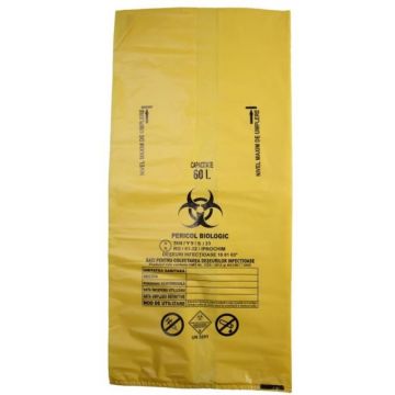 Saci Galbeni Biohazard ADR, 60 l, 50 Bucati