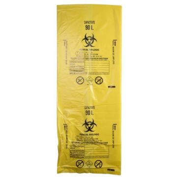 Saci Galbeni Biohazard ADR, 90 l, 50 Bucati