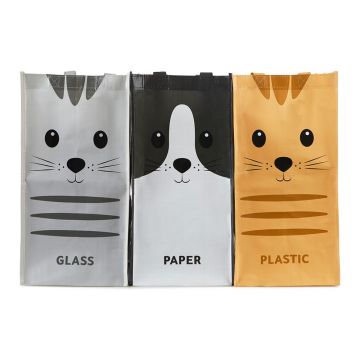 Set de pungi pentru reciclare 3 buc. 3x20 l din plastic Meow – Balvi Set de pungi pentru reciclare 3 buc. 3x20 l din plastic Meow – Balvi