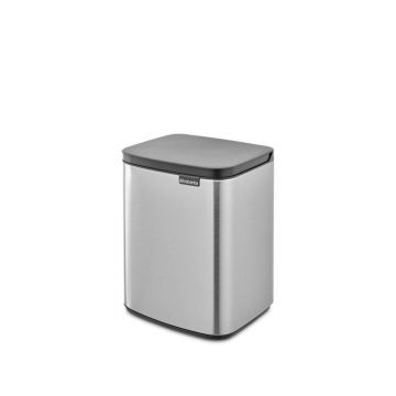 Cos de gunoi, Brabantia, Bo Small, 7 L, 20.7x24.2x31.7 cm, otel, argintiu