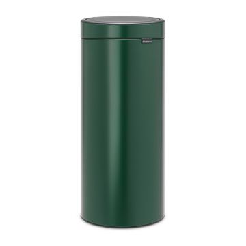 Cos de gunoi cu soft touch, Brabantia, Touch New, 30 L, 32x29.5x72 cm, otel, verde pin