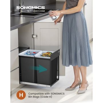 Cos de gunoi culisant Songmics Negru 48.6x32.7x44.0 cm