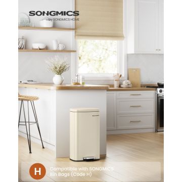 Cos de gunoi Songmics Bej 34.8x29.7x63.3 cm